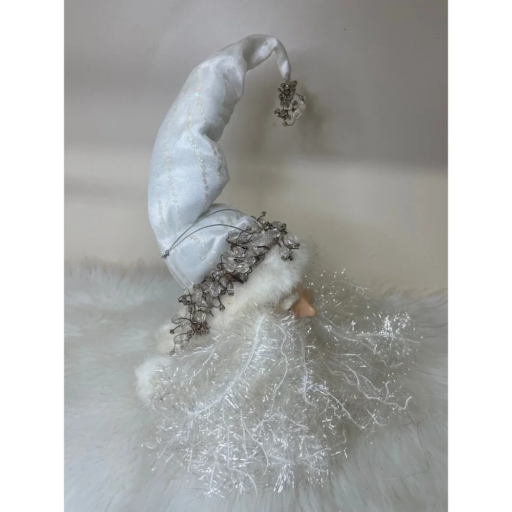 Vintage Dillard's‎ Trimmings Porcelain Santa Head White Hanging Decor With Box